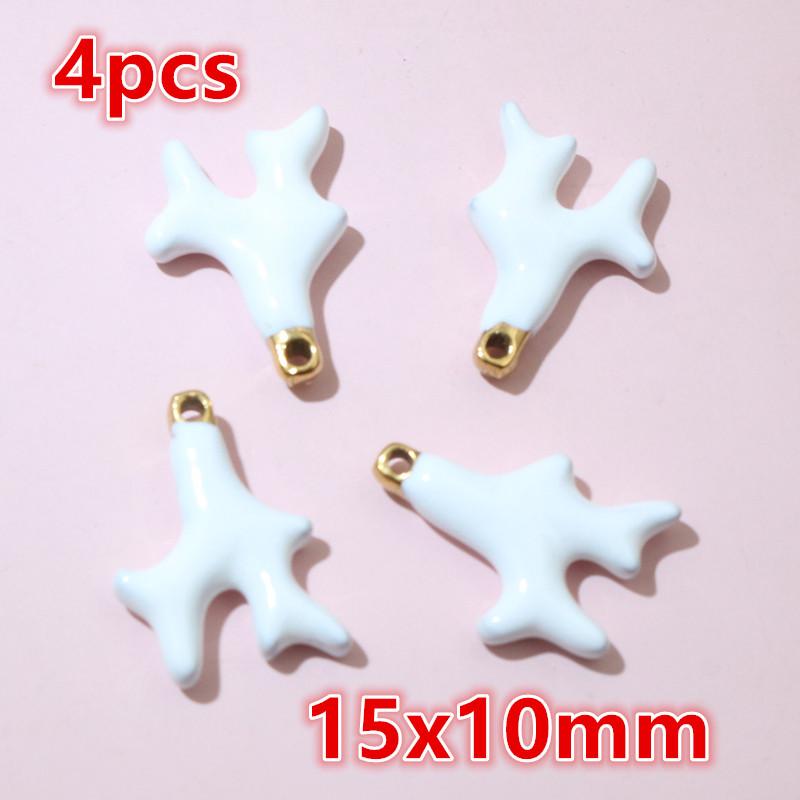 2-4pcs Enamel Stainless Steel Flower Coral Fish Charms Pendant DIY Jewelry Making Accessories Findings for Necklace Earrings