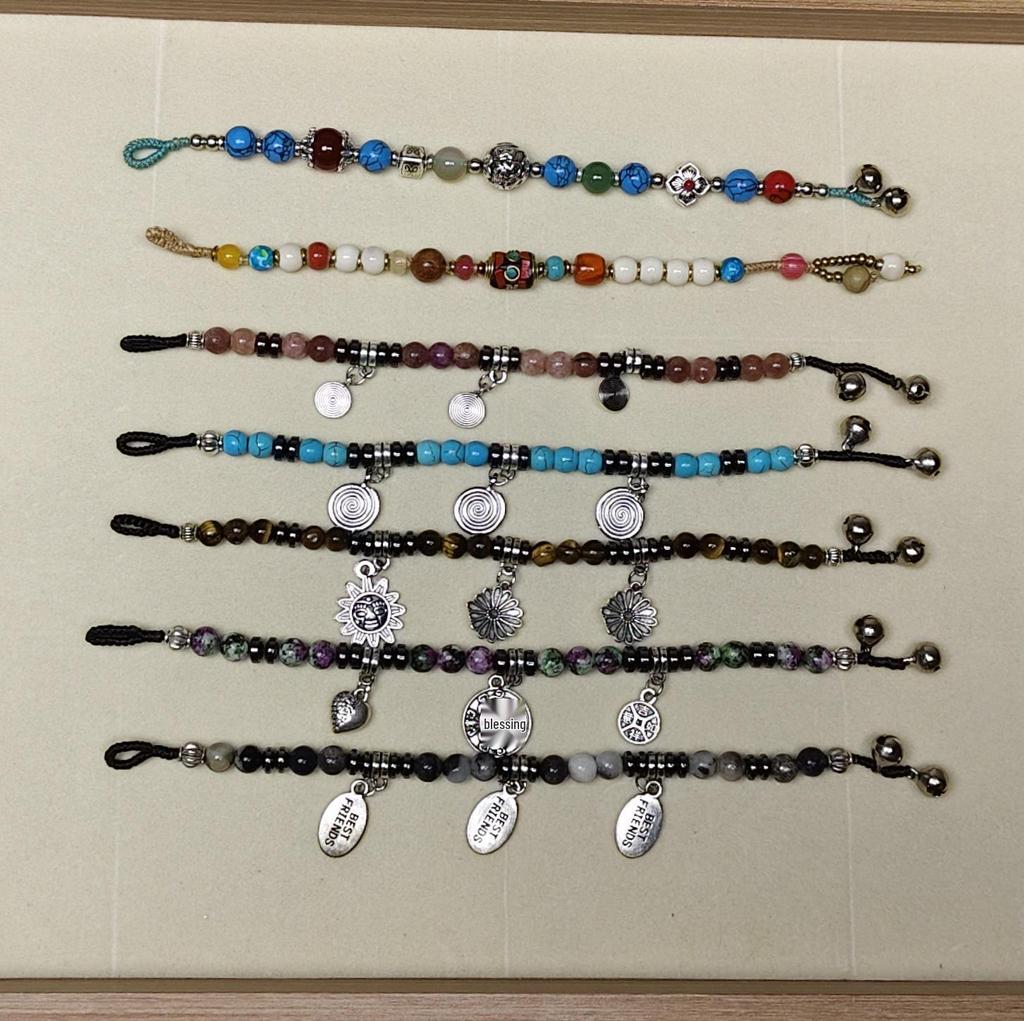 Vintage Tibetan Woven Bracelet with Ethnic Bells