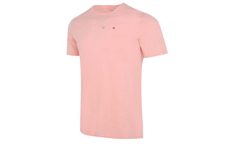 PUMA T Shirts Unisex Peach Pink Crew Neck Moderate Straight Fit 578840-19 M
