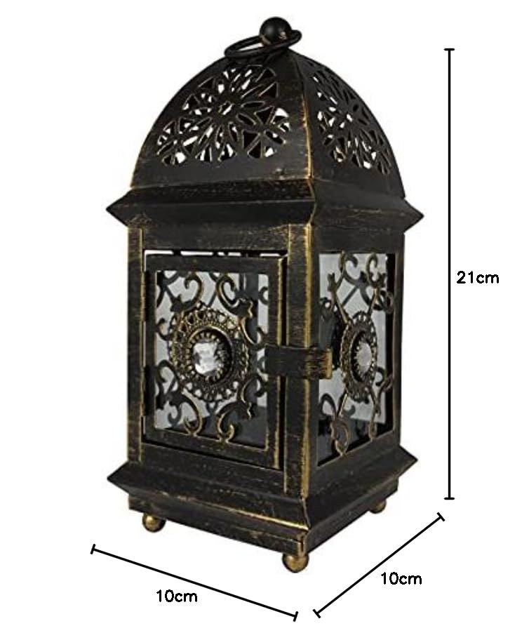 SOWJECE Outdoor Stylish Candle Holder, Antique-Style Decor, Candlestick, Outdoor Candle Stand, Retro Candle Holder, Iron (Black, 1)
