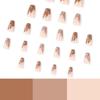Nail Patch Brown French, Wear Nail White Starlight Dot Nail Patch Press on nails