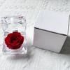 Clear Acrylic Preserved Rose Gift for Engagement Ring Holder&Jewelry Gift Box for Weddings,Valentine's,Christmas&Mother's Day
