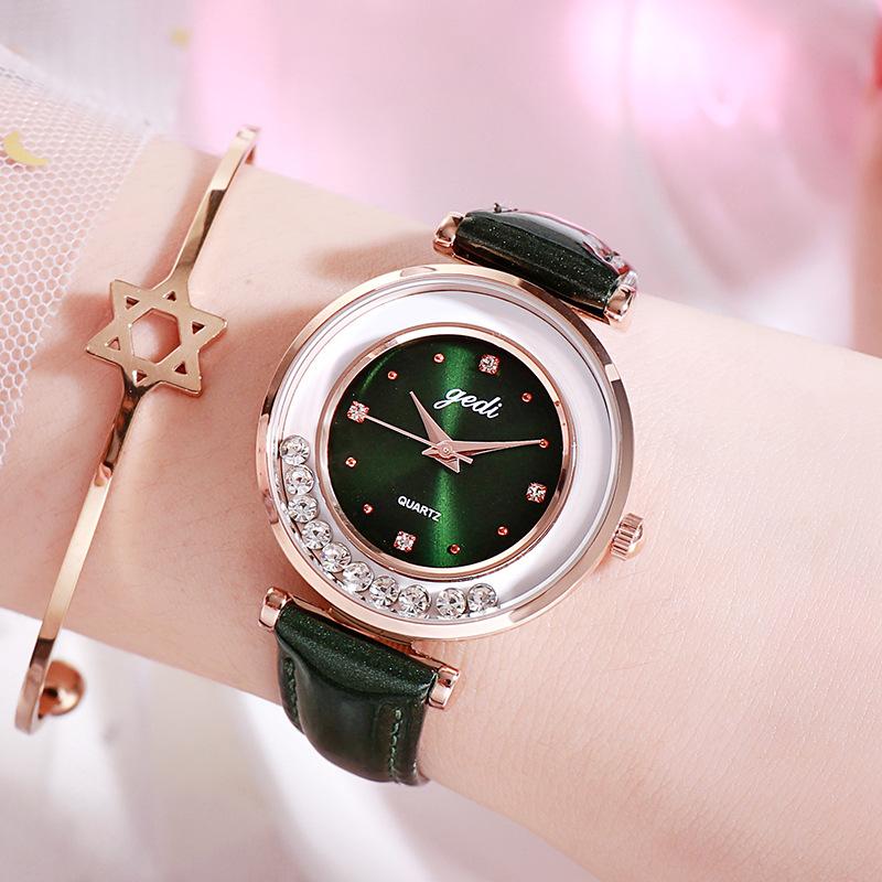 CQ369 Flowing rhinestone Women watch waterproof student watch light luxury quartz watch clock giftwatches for woman