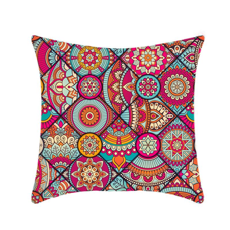 Spliced Colorful Mandala Traditional Ethnic Pattern Car Throw Pillows, Sofa Bay Window Pillow Covers and Cushions