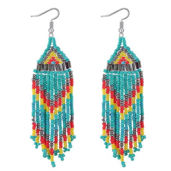 Bohemian Women Party Multicolor Beads Drop Dangle Statement Earrings Jewelry