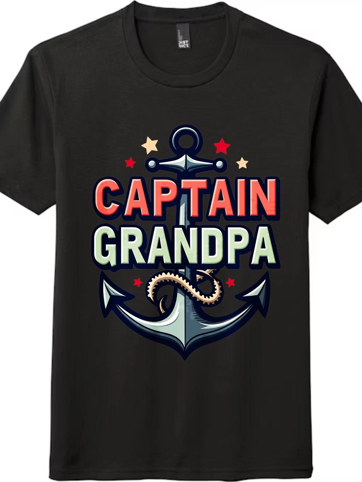 Vintage Nautical Captain Grandpa Graphic T-Shirt-Anchor Unisex Tee free shipping 3XL