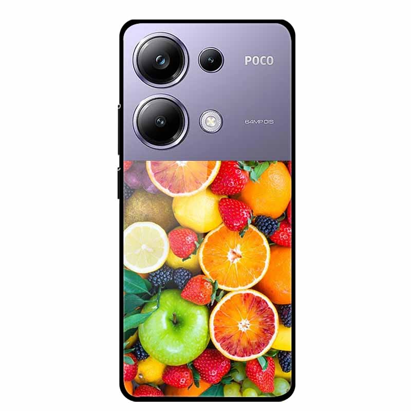 Painting Cover For Poco M6 Pro GlassTempered Glass Case Hard Back Shield for Xiaomi Poco M 6 Pro 6.67" Colourful Phone Fundas