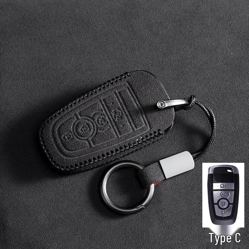 Suede Shell Buckle Case for Ford Mondeo, Edge, Explorer, Focus Keys