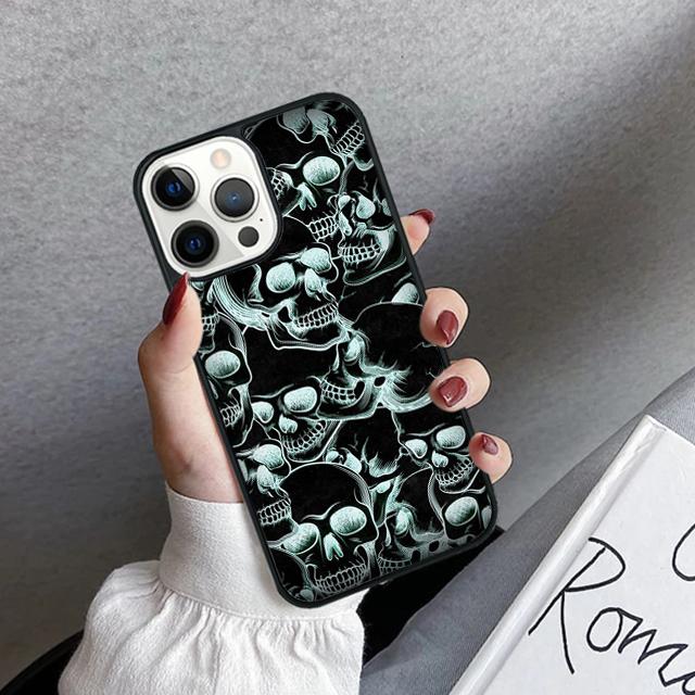 Cool Skull Gothic Phone Case Cover For iPhone 17 Air 16 15 14 Plus 12 13 Pro Max Coque Shell Fundas