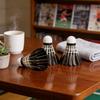 Black Feather Badminton Birdie With Foam Head For Training And Recreation