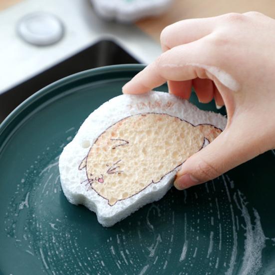 

Губка-кисть с мультяшным узором, высоко впитывающая, 5 стилей, хорошая двусторонняя быстрая очистка, сжатая посуда для хлебобулочных изделий