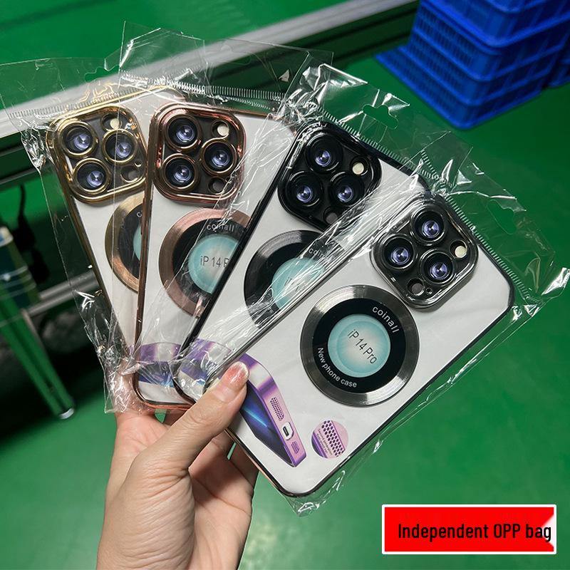 Magnetický kryt kompatibilní s MagSafe s galvanizovanou fólií pro Apple iPhone 15 Pro Max, 14 Pro a 12 Mini; Plné krytí s ochranou 16 čoček