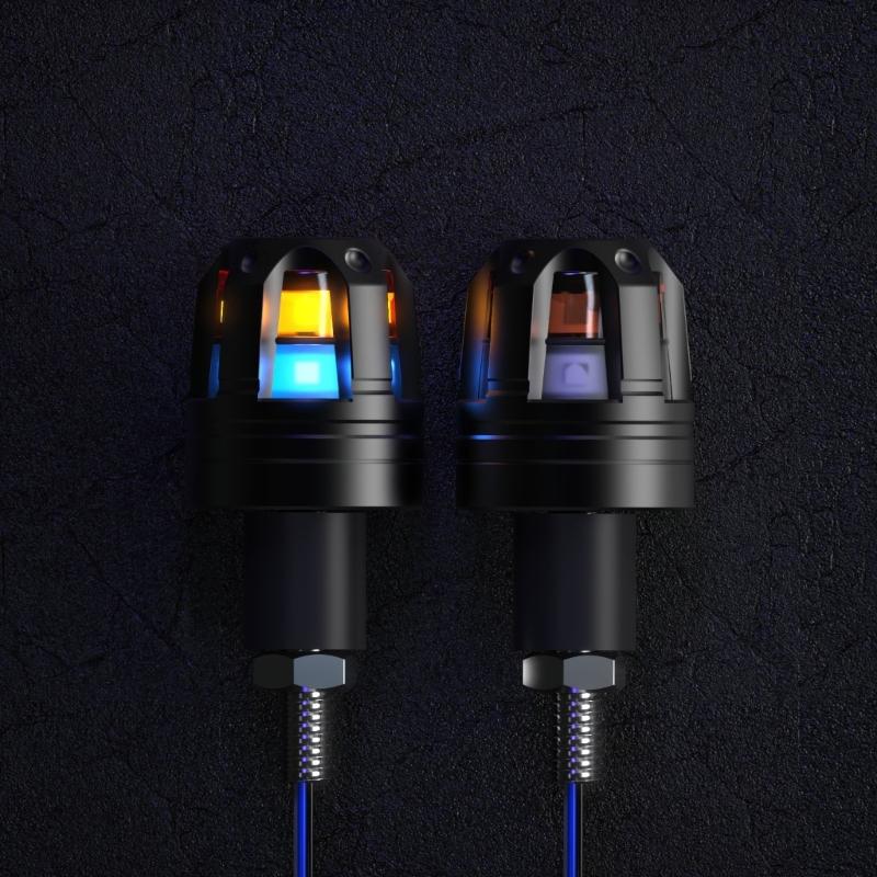 Motorcycle Scootor LED Handlebar End Turn Signal Corner Light DC12V Flasher Handle Grip Blinker Side Marker Hand Lamp 2x