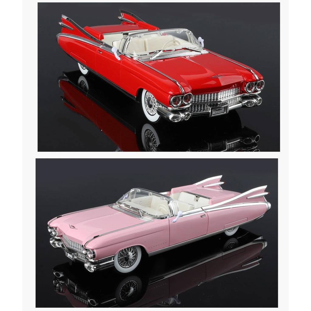 1/24 Cadillac Eldorado Vintage Retro Spielzeug für Kinder Diecast Metall Miniaturmodell Rückzugsantrieb Sound & Licht Sammlung Geschenk Jungen
