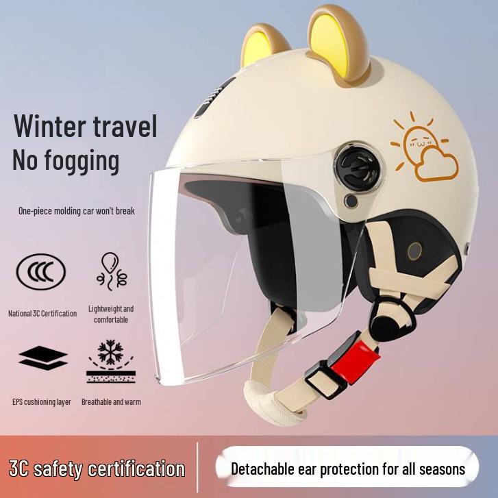 Women's Winter All-Season Half Helmet: Certified, Anti-Fog, Warm, and Safe