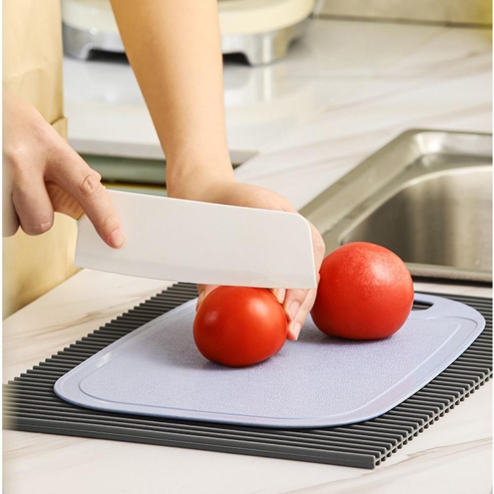 Multifunktionale faltbare Silikon-Abtropfmatte, rutschfeste Silikon-Abtropfmatte, geeignet für Küchenarbeitsplatten und Esstische
