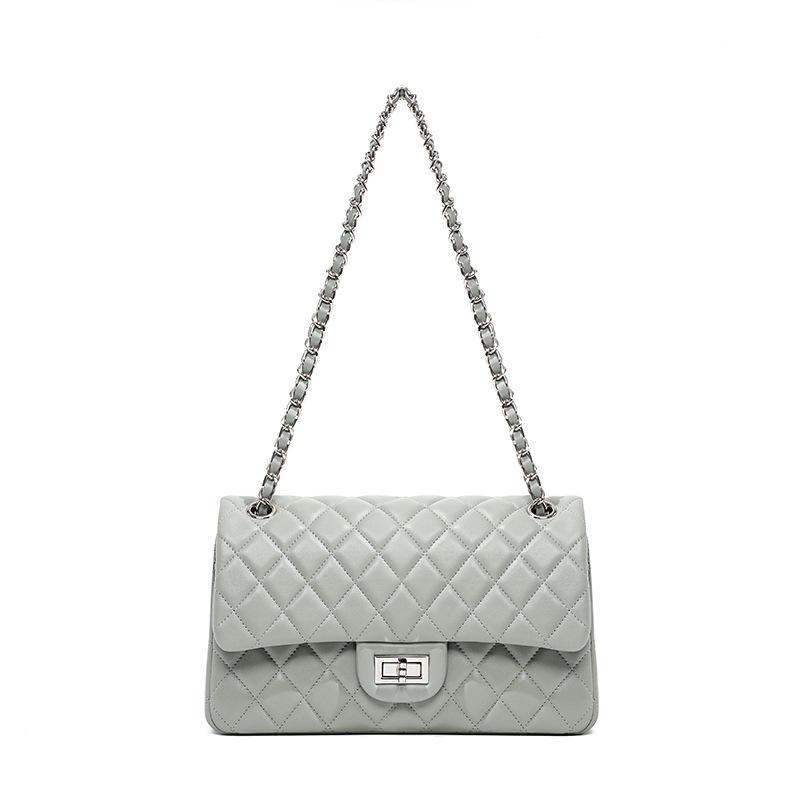 New sheepskin fashion crossbody armpit small square bag, women's diamond chain small fragrant shoulder bag