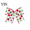 Holiday Tree Embellishments 2Pcs Christmas Polka Dot Bow Decor, European Style Ribbon Ornament for Durable Cloth Bows Crafts Gift Box Wreath, Festive