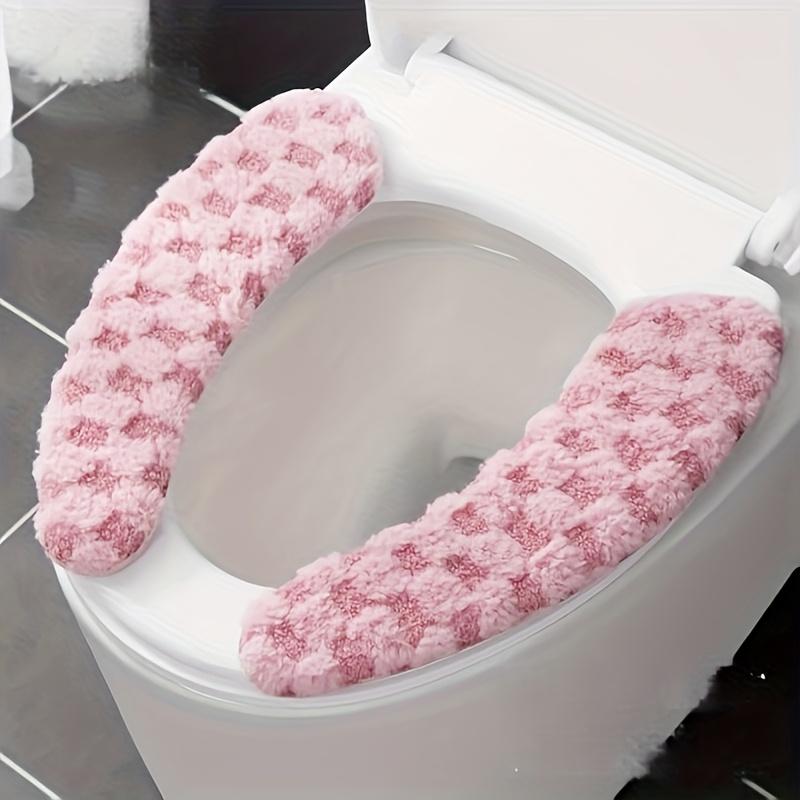Thick Washable Toilet Seat Cushion with - Soft Plush Toilet Lid Cover,Non-Slip Ring for s &,All-Season Bathroom Pad (Over Rim)