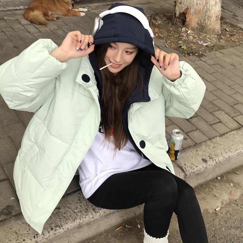 Fake Two-piece Down Cotton-padded Jacket, New Women's Thickened Short Winter Loose Cotton-padded Jacket, Cotton-padded Jacket.