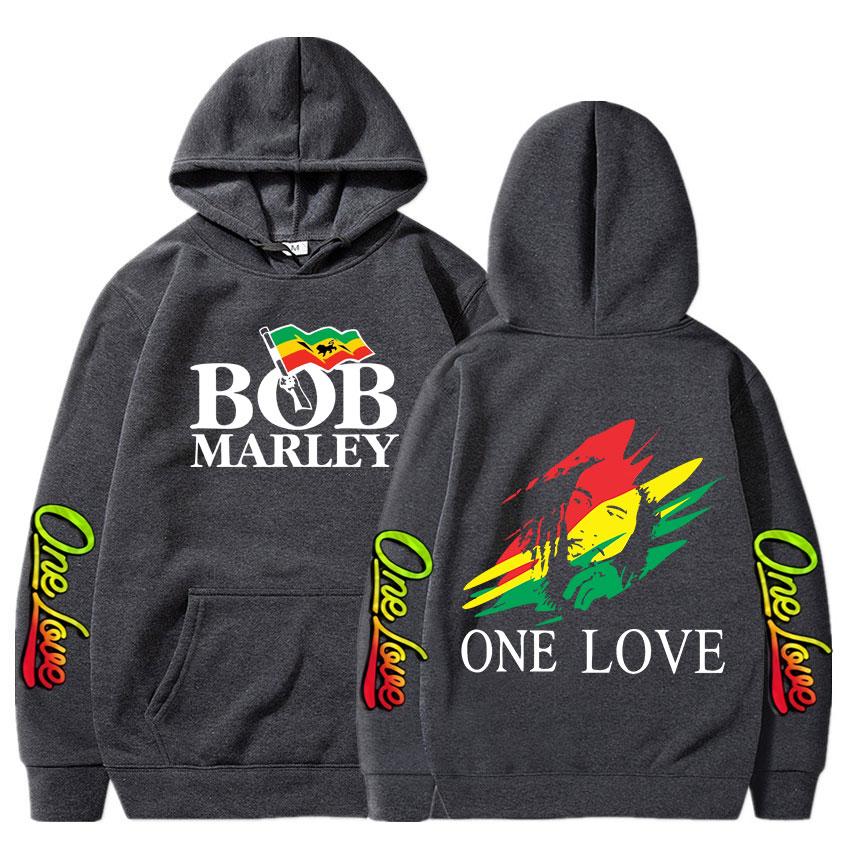 Felpe con cappuccio Rapper Bob Marley Leggenda Reggae One Love Felpe con cappuccio Uomo Donna Moda Manica Lunga Pullover Oversize Streetwear