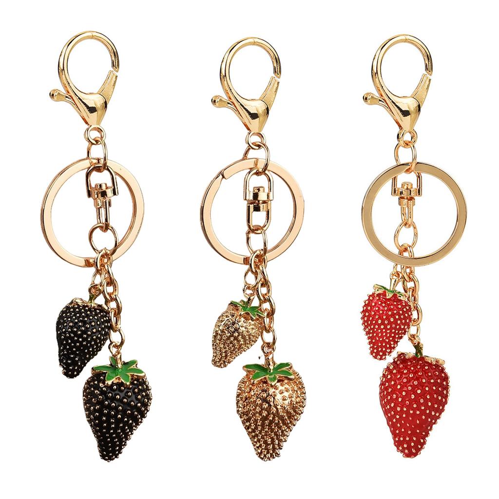 Eleganter Robuster Erdbeeren-Taschenanhänger Konstruktion aus Harz- und Metallmaterialien Mehrfach verwendbares Modeaccessoire für den täglichen Gebrauch