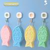 1/4Pcs Exfoliating Bath Sponge 3D Ultra Soft Body Scrubber Sponge Fish Shape Dead Skin Remover Reusable Bath Scrubber with Lanyard