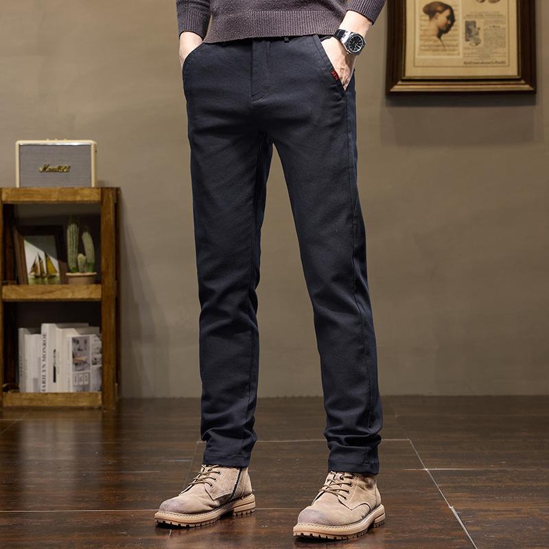 2024 New Autumn And Winter Men'S Casual Loose Straight Leg Trousers Trendy Brand With Plush Light Luxury Long Pants