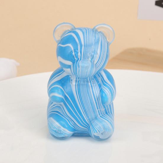 Cute Bear Shaped Stress Reliever Squeeze Toy Portable Soft TPR Decompression Pinch Kawaii Desk Toys for Office Maltose Texture Sensory Fidget