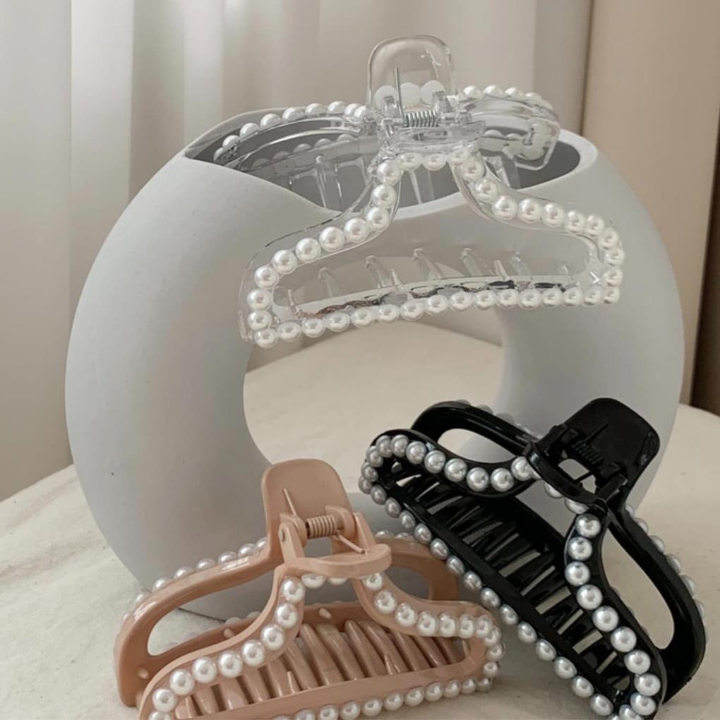 Women's Updo Hair Clip Hairpin Half-up Tape Pearl Freshwater