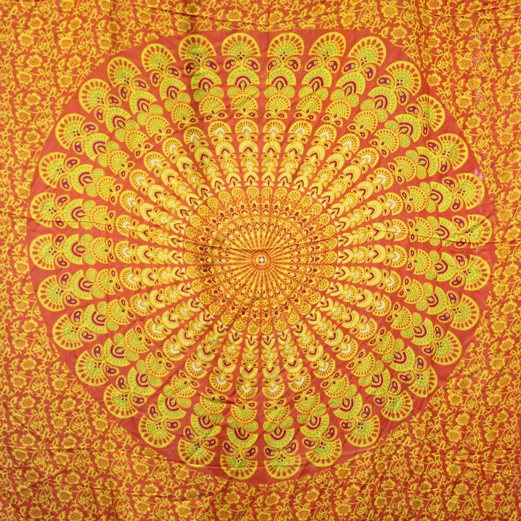 Mandala Sarong Lime Orange Rayon