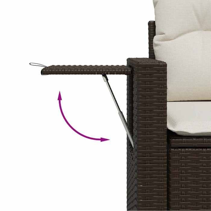 VidaXL Salon de Jardin avec Coussins 6 pcs, Canapés de Terrasse, Ensemble de Meubles de Patio, Mobilier d'Extérieur, Marron 3220232