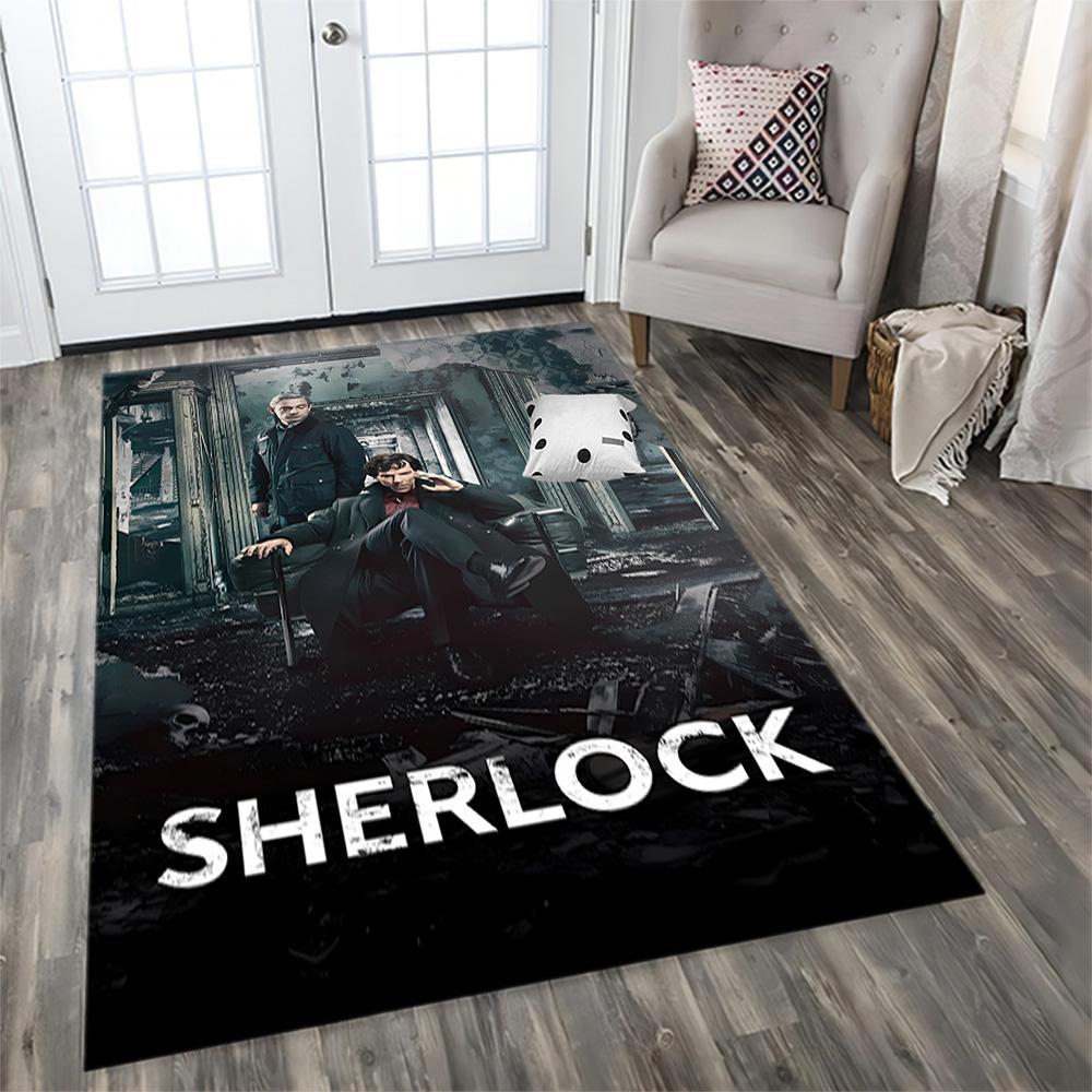 Sherlock Modern Detective Drama Rug for Living Rooms, Bedrooms, Home Décor, and As Gifts.