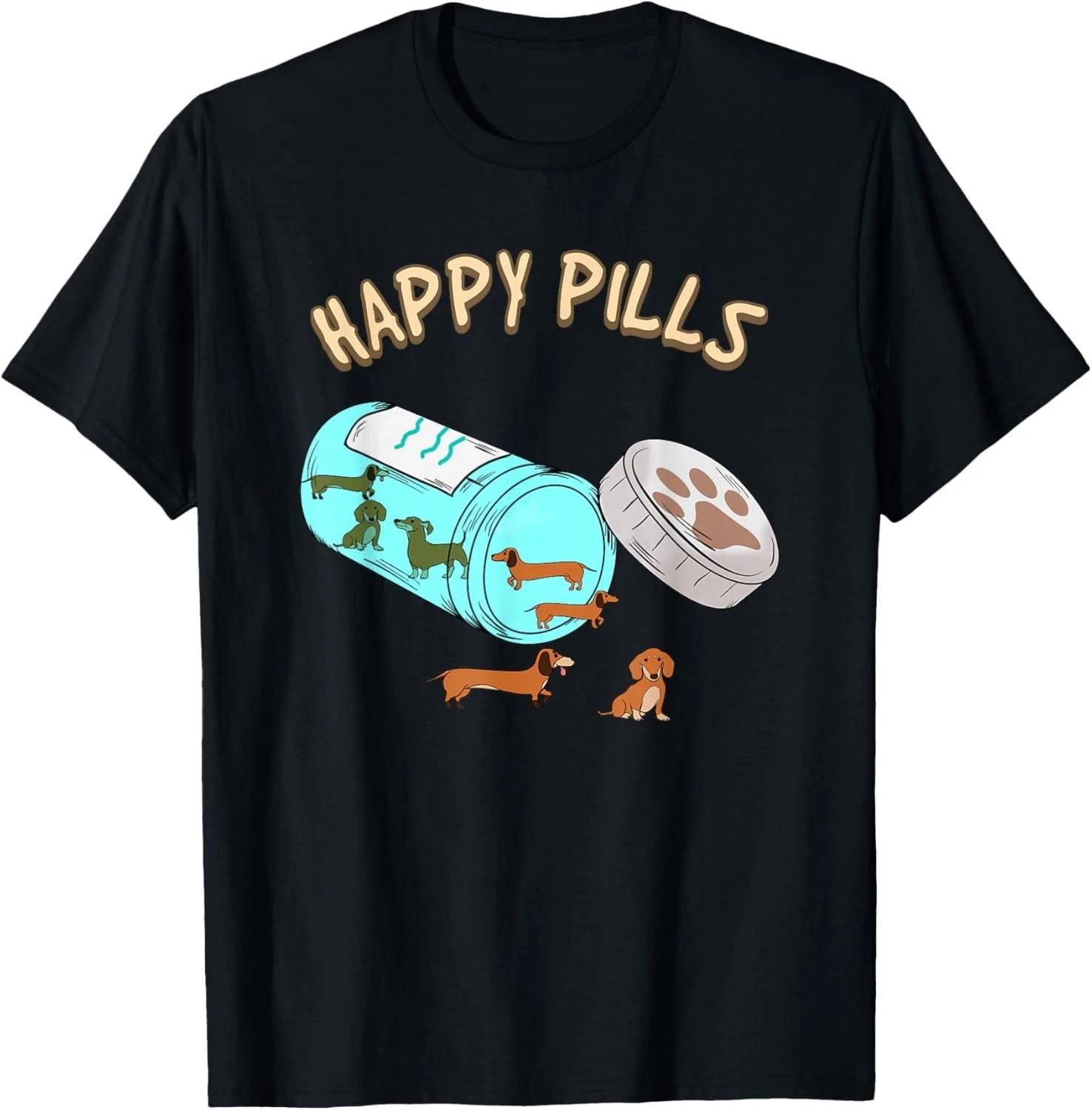 

Funny Happy Pills Dachshund Shirt _ Dog Lover Gift Unisex T-Shirt S