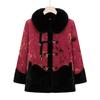 Plush Lined Winter Jacket with Fur Collar for Middle-aged and Senior Women