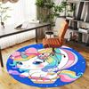 1PC Unicorn Balloon Round Chair mat Area Rug - Non-Slip, Floor Mat for Office, Bedroom, and Indoor Decor -Gift D1127265