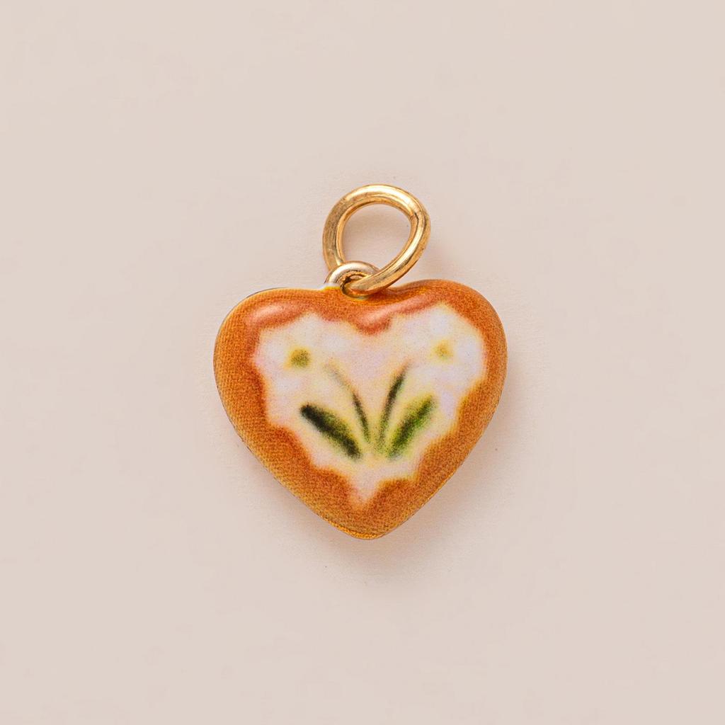 Colorful Heart Bagua Pendant: Fashionable European & American DIY Jewelry Accessory, Colorfast Copper-Plated