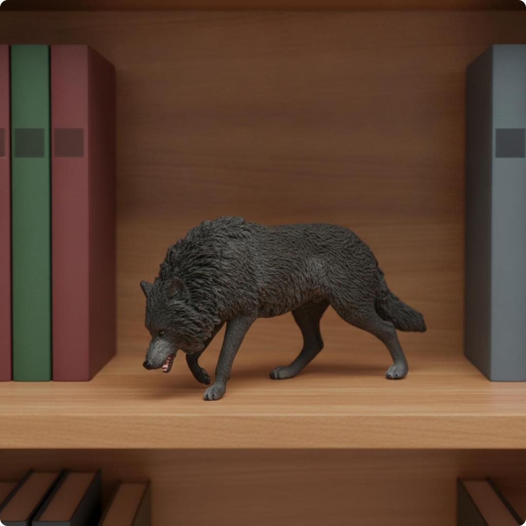 Standing Wolf Animal Model Sturdy for Imaginative Play, Kids