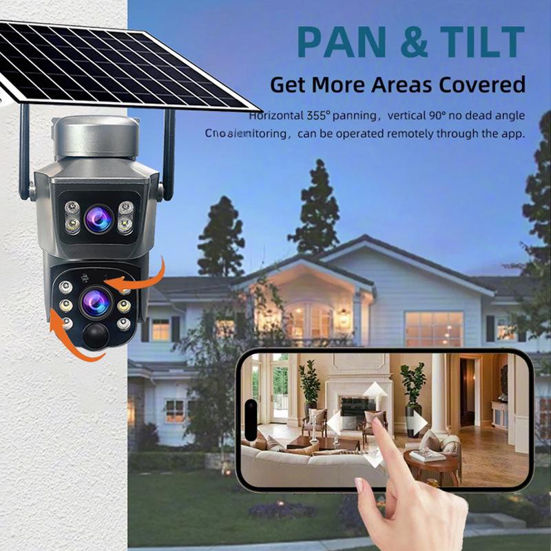 V380 Outdoor 360° Solar-Powered HD Wireless 4G Security Camera Binocular