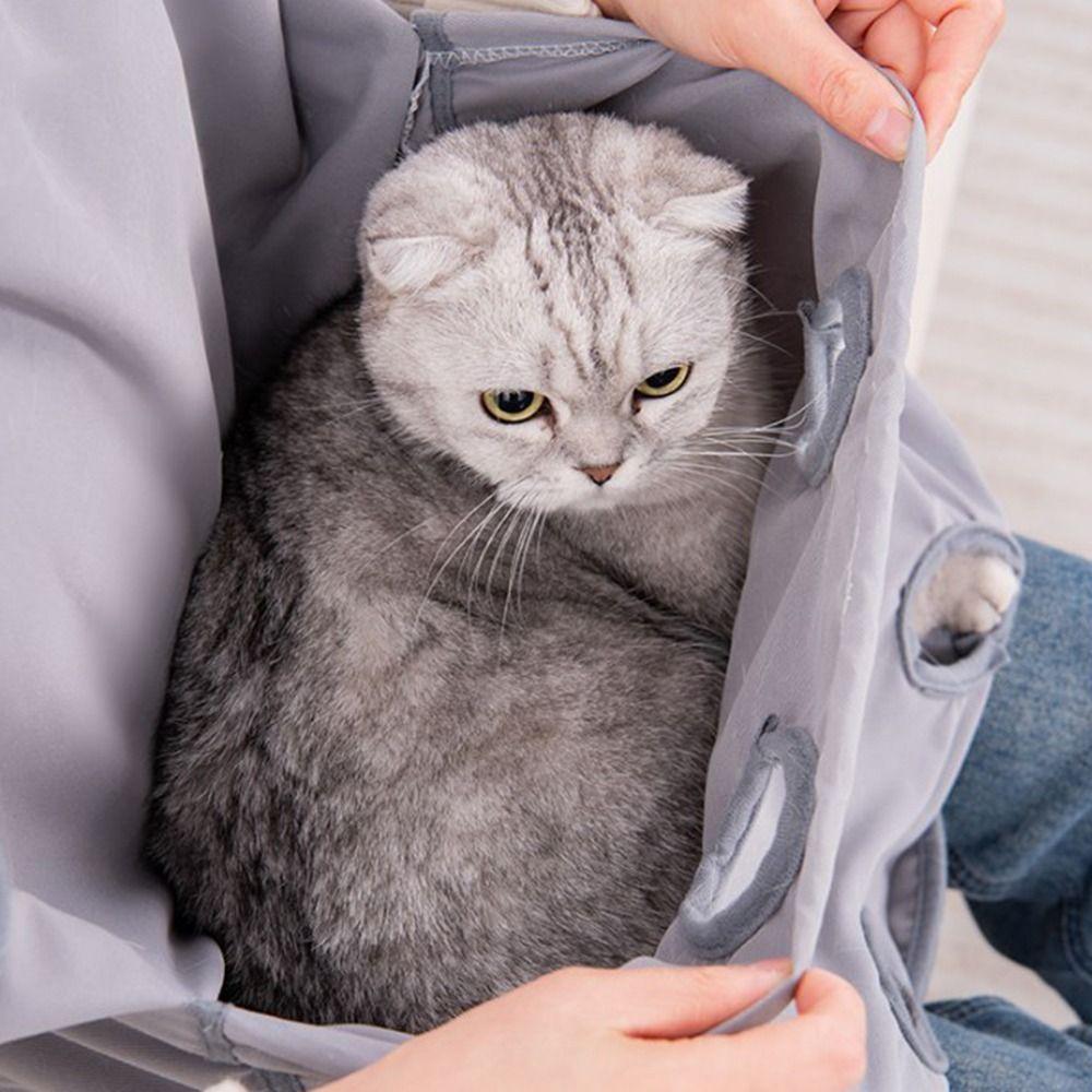 Adjustable Pet Grooming Smock Elastic Pocket Cat Holding Apron Pet Carrier Apron  Home Use
