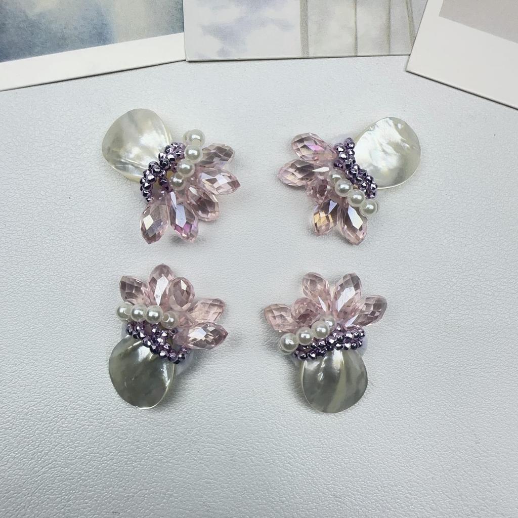 Shell Pearl Crystal Flower DIY Accessories for Shoes, Hair, Clothing, Earrings, and Jewelry