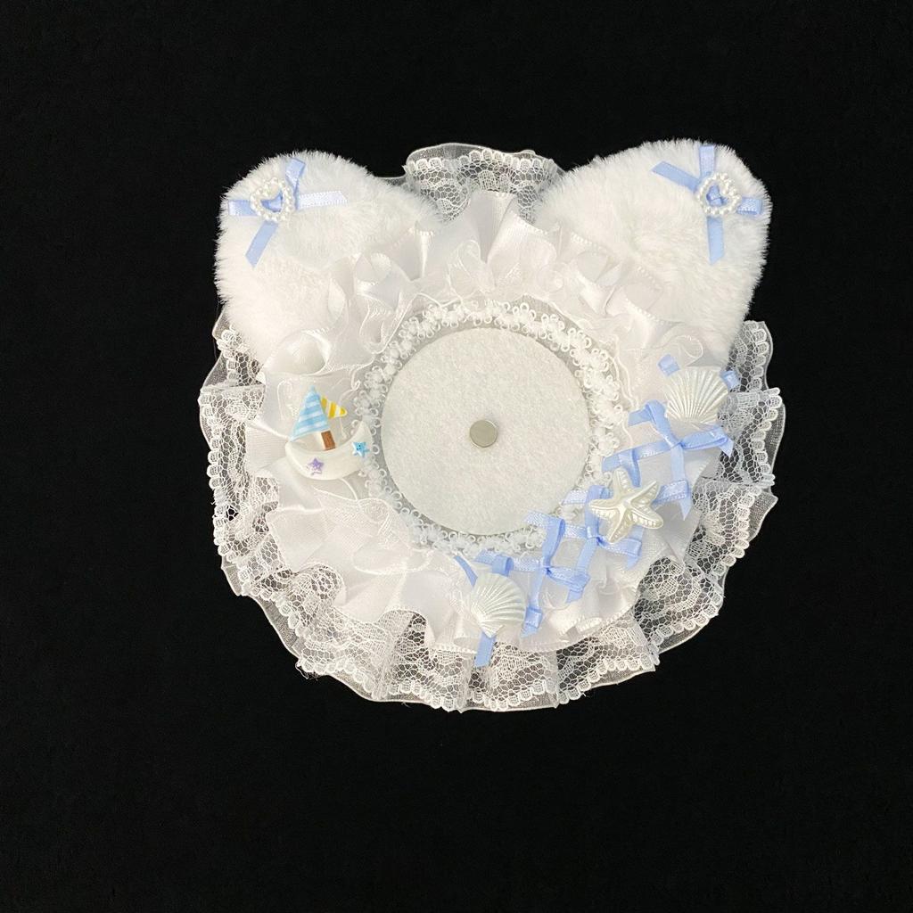 Ita Bag Accessories Bag Charms for Handbags Badge Holder Cat Ear Badge Display Lace Pearl Ita Bag Insert Decoratiob