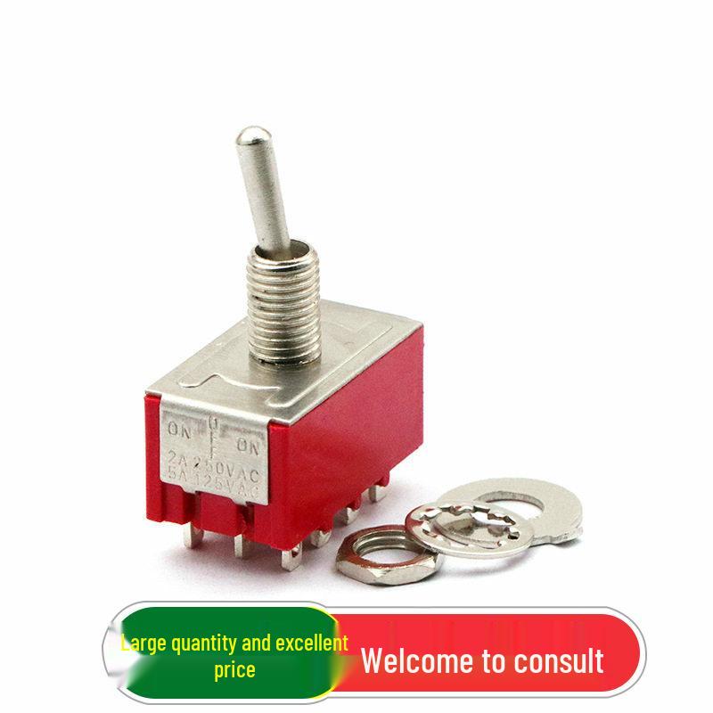 Rocker Arm Toggle Switch MTS-403: Four-Way, 3-Position, 12-Pin, 6mm Hole.