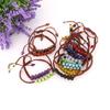 Bohemian Hand-Woven Round Bead Natural Stone Crystal Double Row Woven Couple Bracelet B102