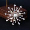 Fashion Alloy Three-dimensional Pearl Snowflake Brooch Pin Corsage Flower Female Clothing Accessories Long-Lasting Color Exquisite Brooch BFF Gift