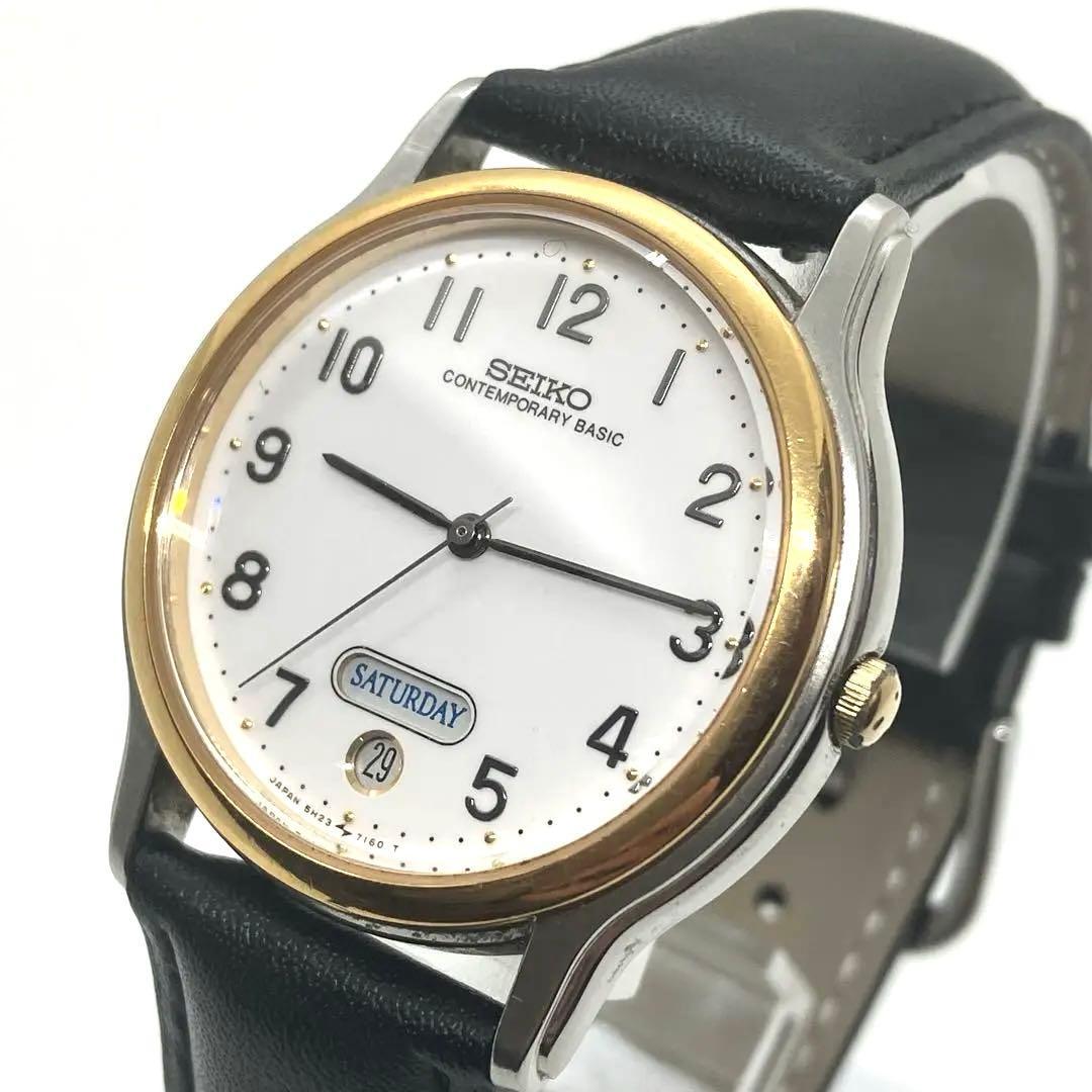 Used [New battery] SEIKO CONTEMPORARY BASIC New belt