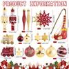 50Pcs Christmas Ball Ornaments Set Decorative Christmas Tree Hanging Decors Red and Golden Xmas Tree Pendants for Home Party