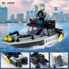 Tianwei Maritime Patrol Boat J089G Children Assemble Small Particle Building Block Toy Speedboat