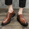 Fashion Plus Size Men's leather shoes leisure and business Party and groom's wedding Black Brown Classic Shoes Minimalist style