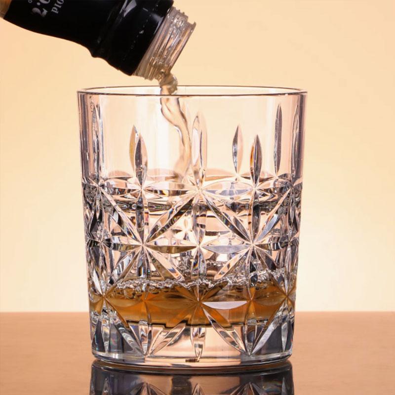 315ml/340ml Transparenter Langer Trinkbecher Kreatives Weinglas Latte Kaffeetasse Geschnitzte Glas Tasse Bar Elegante Saftgetränkebecher